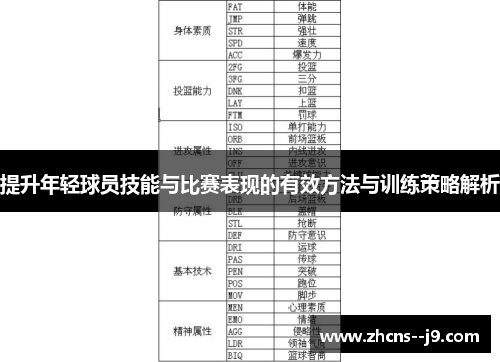 提升年轻球员技能与比赛表现的有效方法与训练策略解析